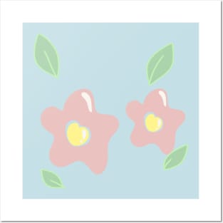 pink flowers Posters and Art